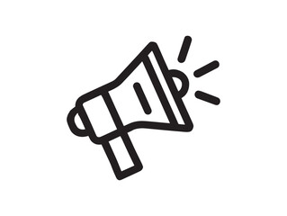 Obraz premium Megaphone Icon Vector 2D Vector Line Art Concept for Digital Marketing and Social Media Design