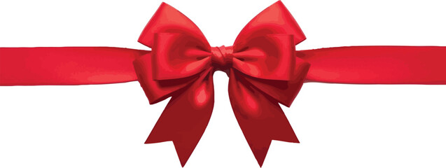 Beautiful Illustration Of Red Ribbon Decoration Isolated On Transparent Background A Perfect Finishing Touch For Gift Wrapping