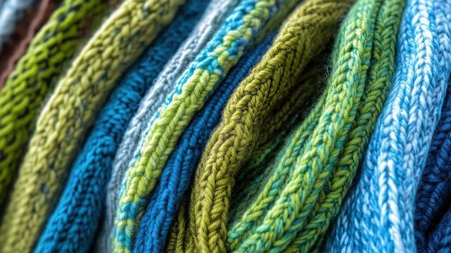 Video A collection of colorful yarns and threads in a compact bundle
