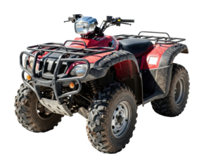 Exciting atv adventure off-road trails action isolated on transparent background