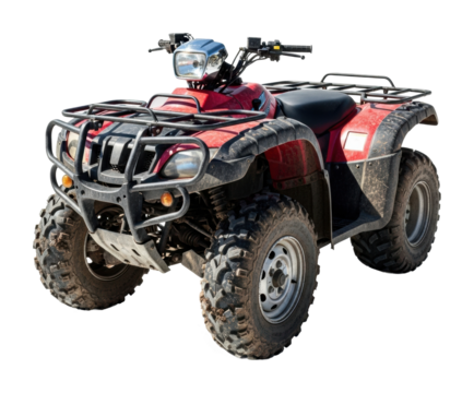 Exciting atv adventure off-road trails action isolated on transparent background