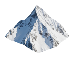 Majestic snow-capped mountain nature landscape adventure isolated on transparent background