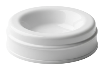 Pet feeding action home ceramic bowl minimalist design isolated on transparent background