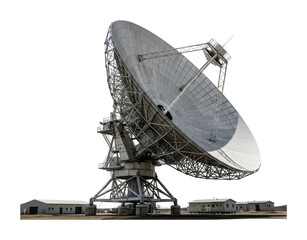 Satellite dish installation facility technology industrial overview isolated on transparent background