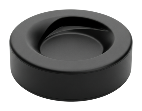 Sleek black ashtray design modern home product isolated on transparent background