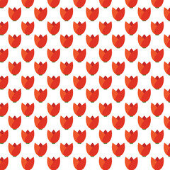 seamless pattern with red flowers