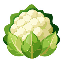 Fresh cauliflower with vibrant green leaves, a tempting visual for healthy recipes, vegetarian options, and farm-to-table concepts, perfect for culinary designs