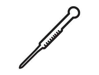 Modern Sewing Needle Vector Icon 2D Line Art Illustration Flat Minimalist Style