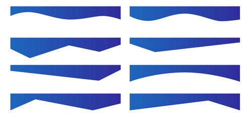 Modern wave and curve divider shapes for app headers or banners, with clean vector lines for web page layout and simple section borders in a stylish graphic design.