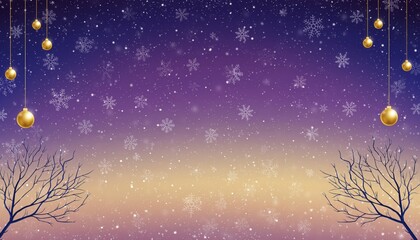 Fototapeta premium Winter wonderland scene with snowflakes and ornaments festive background digital art calm atmosphere colorful gradient holiday concept for seasonal cheer and celebration