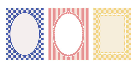 Retro Frames, Vintage Frame Vector, Cute Fancy Border, Whimsical Vector, Colorful Background, Social Media Graphic, Stripes Background, Retro Banners, Banner Vectors