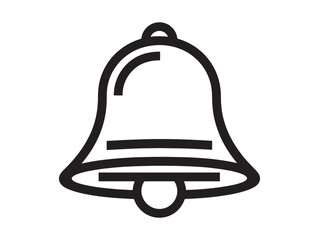 Ringing bell line icon 2D vector line art design for modern digital user interface