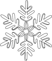 Elegant One Line Christmas Card with Snowflake Design.