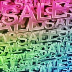 colorful large and small word Sale, stacked on top of each other, blur colorful background, business, word, pattern, banner, ancient, antique, copy space