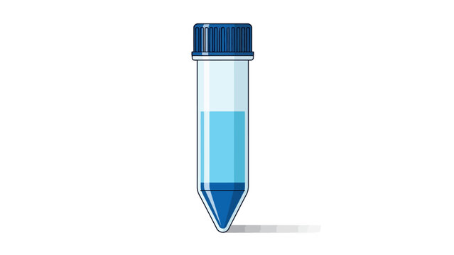 Centrifuge tube with blue liquid and a cap