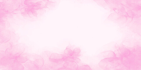 Obraz premium Pink floral abstract watercolor art frame with copy space for a spring love card design