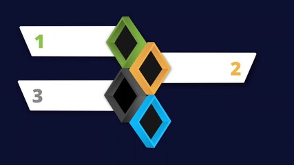 Dynamic infographic animation with colorful arrows and clean 3D design. Perfect for business, presentations, and modern video projects. - Powered by Adobe