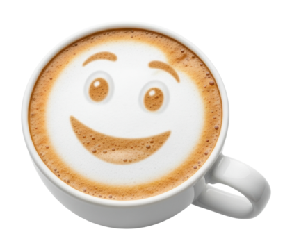 Smiling coffee cup home kitchen food cozy ambiance isolated on transparent background