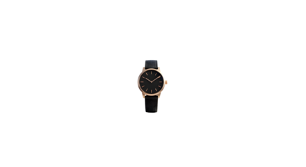 Minimalist rose gold analog watch design isolated on transparent background