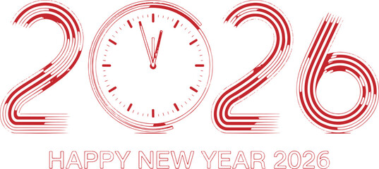 Creative 2026 clock themed typography for the new year countdown