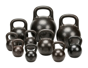Kettlebell workout routine gym exercise guide fitness action isolated on transparent background