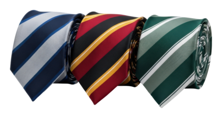 Formal fashion accessories business neckwear collection view isolated on transparent background