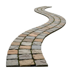 Obraz premium Winding pathway of stones landscape natural environment serenity isolated on transparent background