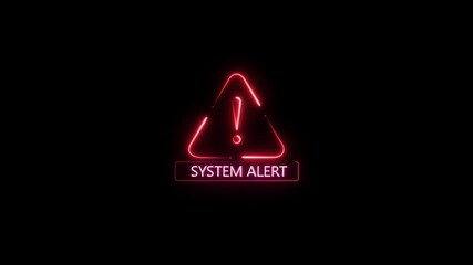 Business digital server show security system alert. Cybersecurity risks and system vulnerabilities protection access private confidential computer screen animation on black background. - Powered by Adobe