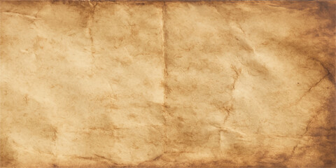 Old brown parchment paper texture background with antique grunge vintage stain pattern