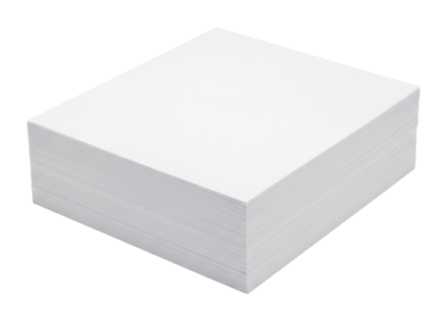 Stack of blank paper office desk stationery professional isolated on transparent background