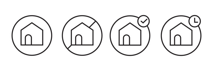 Home Outline Icon Set  Property Location Status Symbols