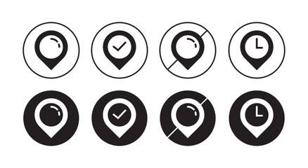 Location Pin Icon Set  Navigation Map Markers