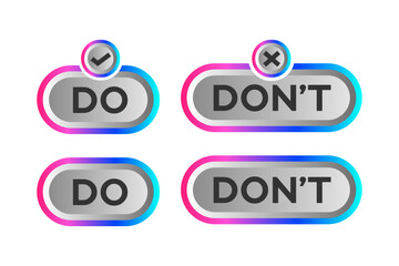 Do and Dont Gradient Buttons  Decision Making Interface Elements