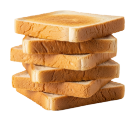 Toast stacked neatly kitchen food bright lighting isolated on transparent background