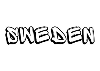 Sweden graffiti word vector font
Vector font word on a white background