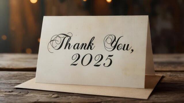 Thank you card with year 2025