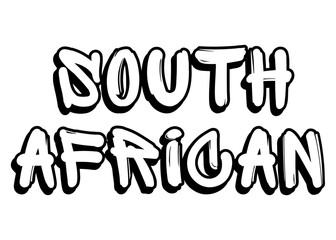 South African graffiti word vector font
Vector font word on a white background