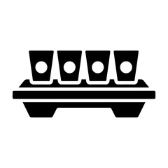 Coffee cups in a carrier icon solid vector design
