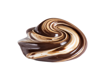 Delicious chocolate swirl candy isolated on transparent background