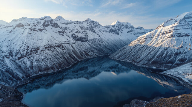 snow covered mountains