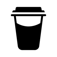 Coffee Cup Silhouette with Lid, Beverage Container Design