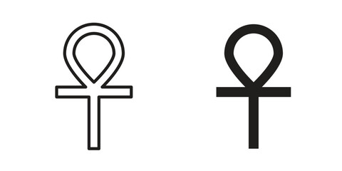 Ankh icon. Outline, Glyph and Filled Outline Style
