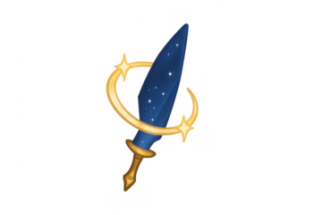 Cosmic fantasy sword weapon featuring stars and magical glow