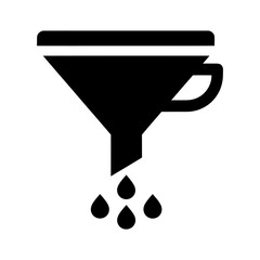 Black Funnel Icon with Dripping Liquids