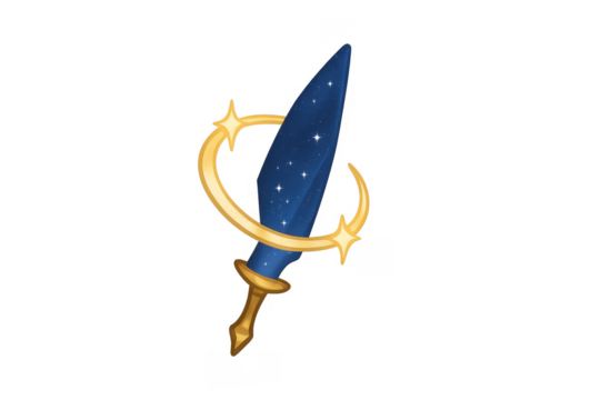 Cosmic fantasy sword weapon featuring stars and magical glow