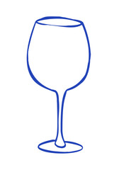 Mediterranean doodle glass. Vector doodle illustration icon isolated on white bg