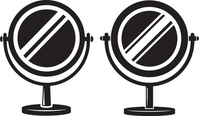 Two oval vanity mirrors silhouette