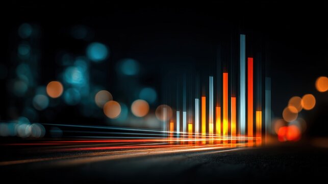 Dynamic Bar Graph with Light Trails and Motion Blur Effect - Powered by Adobe
