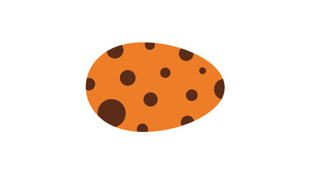 Playful Spotted Orange Egg-Shaped Illustration with Dark Brown Dots on White Background