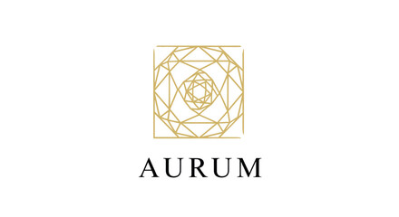 Elegant golden geometric abstract pattern logo with luxurious and modern design ideal for premium